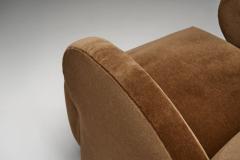 Pair of Upholstered Armchairs with Geometric Armrests Europe ca 1950s - 4556133