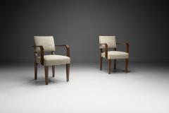 Pair of Upholstered Armchairs with Wooden Frame France ca 1940s - 4212107