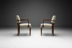 Pair of Upholstered Armchairs with Wooden Frame France ca 1940s - 4212108