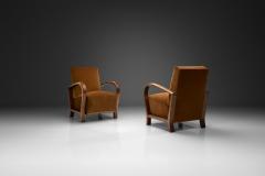 Pair of Upholstered Burnt Orange Armchairs Europe 20th Century - 4515769