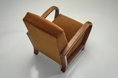 Pair of Upholstered Burnt Orange Armchairs Europe 20th Century - 4515770