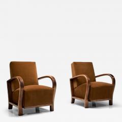 Pair of Upholstered Burnt Orange Armchairs Europe 20th Century - 4521104