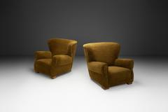 Pair of Upholstered Danish Cabinetmaker Armchairs Denmark ca 1940s - 4374880