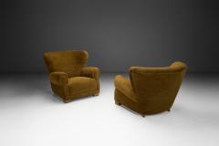 Pair of Upholstered Danish Cabinetmaker Armchairs Denmark ca 1940s - 4374881
