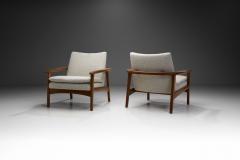 Pair of Upholstered Easy Chairs in Teak Germany Mid 20th Century - 3726696