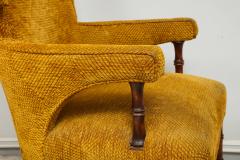 Pair of Upholstered Faux Bamboo Fireside Armchairs - 1219130