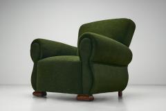 Pair of Upholstered Green Armchairs Europe Mid 20th Century - 4491851