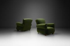 Pair of Upholstered Green Armchairs Europe Mid 20th Century - 4493551
