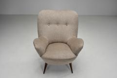 Pair of Upholstered Italian Armchairs with Tufted Buttons Italy 1950s - 4468987