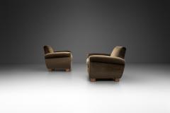 Pair of Upholstered Italian Art Deco Armchairs Italy 1940s - 4301379
