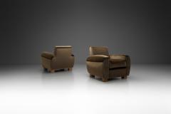 Pair of Upholstered Italian Art Deco Armchairs Italy 1940s - 4301380