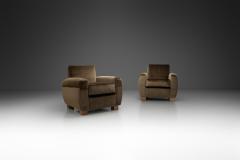 Pair of Upholstered Italian Art Deco Armchairs Italy 1940s - 4301382