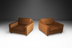 Pair of Upholstered Italian Lounge Chairs Italy 1960s - 4562000