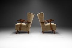 Pair of Upholstered Mid Century Modern Lounge Chairs Europe 20th Century - 3677522