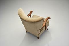 Pair of Upholstered Mid Century Modern Lounge Chairs Europe 20th Century - 3677525