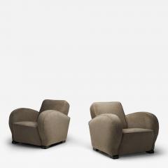 Pair of Upholstered Norwegian Club Chairs Norway 1930s - 4267424