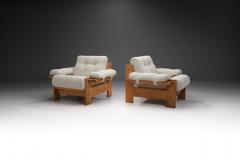 Pair of Upholstered Pine Armchairs Europe 1970s - 3685556