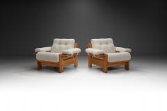 Pair of Upholstered Pine Armchairs Europe 1970s - 3685557
