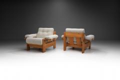 Pair of Upholstered Pine Armchairs Europe 1970s - 3685559