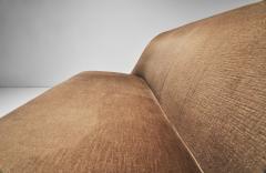Pair of Velour Two Seater Sofa with Solid Wood Legs Europe ca 1950s - 4563218