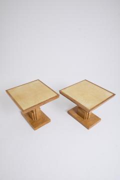 Pair of Velum and Birch Side Tables - 4662234