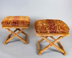 Pair of Velvet Upholstered Stools - 992306