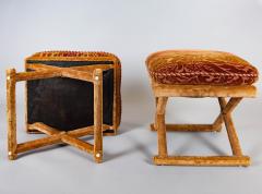 Pair of Velvet Upholstered Stools - 992309