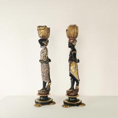 Pair of Venetian Blackamoor Figurines Italy circa 1920 - 4232839