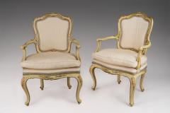 Pair of Venetian Creame Fauteuils with Original Paint - 118221