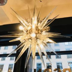 Pair of Venetian Glass Snowflake Chandeliers 1970 - 2246747