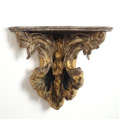 Pair of Venetian Mecca and Mirrored Carved Wood Corner Shelves circa 1800 - 2905568