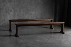 Pair of Vernacular Wooden Benches Europe 19th Century - 4810373