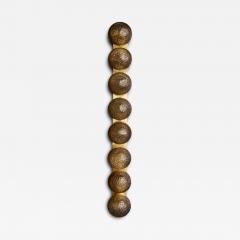 Pair of Vertical Brass and Smoked Textured Glass Globe Wall Sconces - 4713913