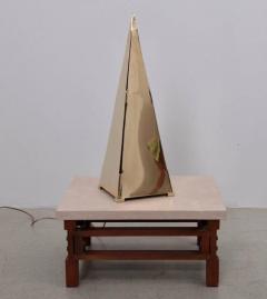 Pair of Very Huge Brass Pyramid Table Lamps - 551306