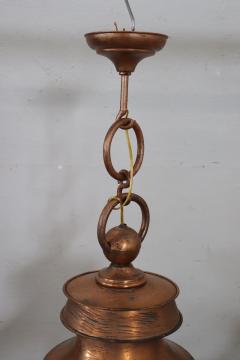 Pair of Very Large Copper and Glass Lanterns Italy 1940s - 4229123