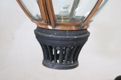Pair of Very Large Copper and Glass Lanterns Italy 1940s - 4229131
