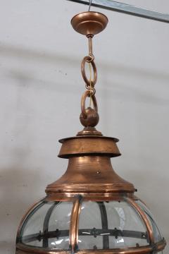 Pair of Very Large Copper and Glass Lanterns Italy 1940s - 4229132