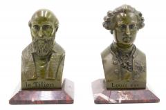 Pair of Victorian Bronze Louis XVI Le Titien Busts - 4658538