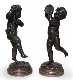 Pair of Victorian Bronze Musical Cupids - 4639745