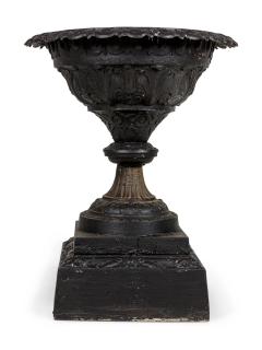 Pair of Victorian Cast Iron Outdoor Urns - 4639951
