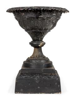 Pair of Victorian Cast Iron Outdoor Urns - 4639952