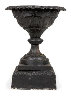 Pair of Victorian Cast Iron Outdoor Urns - 4639954