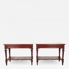 Pair of Victorian Mahogany Consoles or Servers in the French Taste England circ - 2740409