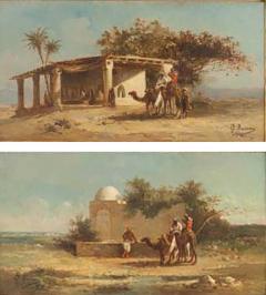 Pair of Victorian Middle Eastern Scene Oil Paintings - 4651132