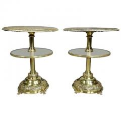 Pair of Victorian Silver Plated and Glass End Tables - 1532291
