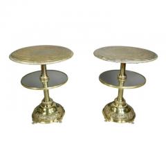 Pair of Victorian Silver Plated and Glass End Tables - 1532310
