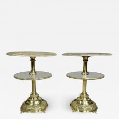 Pair of Victorian Silver Plated and Glass End Tables - 1533659