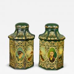 Pair of Victorian Tole Tea Canisters - 4130916