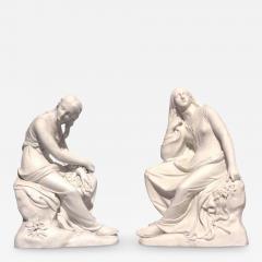 Pair of Victorian White Parian Female Figures - 4279089