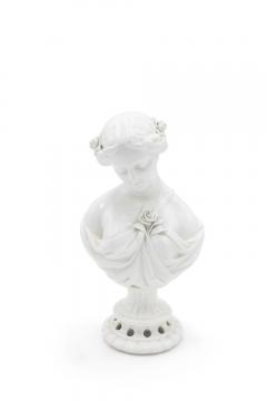 Pair of Victorian White Porcelain Female Bust - 4666812